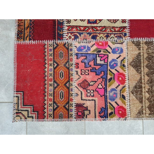 Textile Geometric Design Vintage Wool Runner For Sale - Image 7 of 10