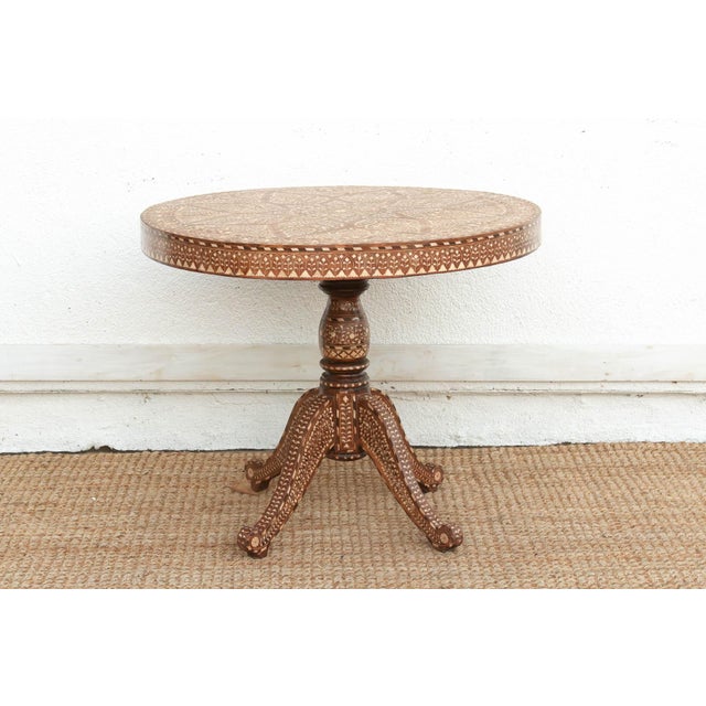 Fine 36" Dm Floral Inday Center Table For Sale - Image 11 of 12