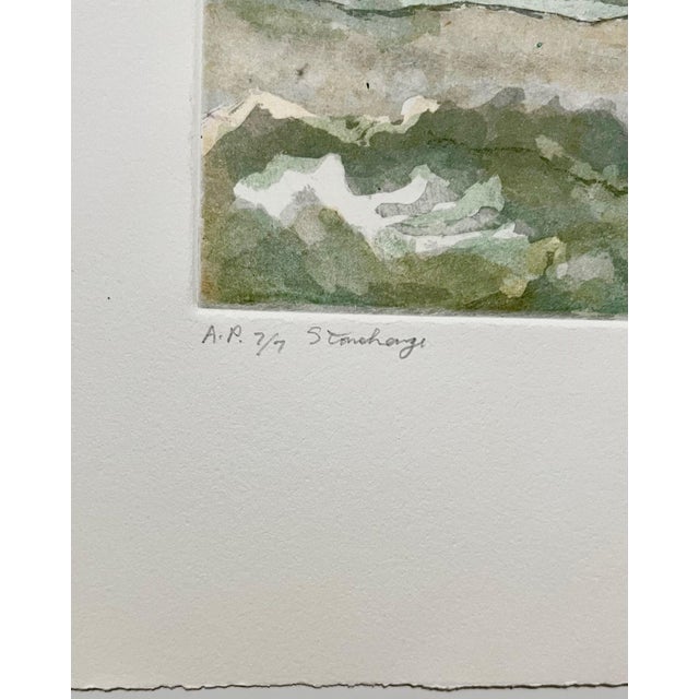 1970s Philip Pearlstein, Large American Modern Stonehenge Landscape Aquatint Etching Philip Pearlstein, 1979 For Sale - Image 5 of 5