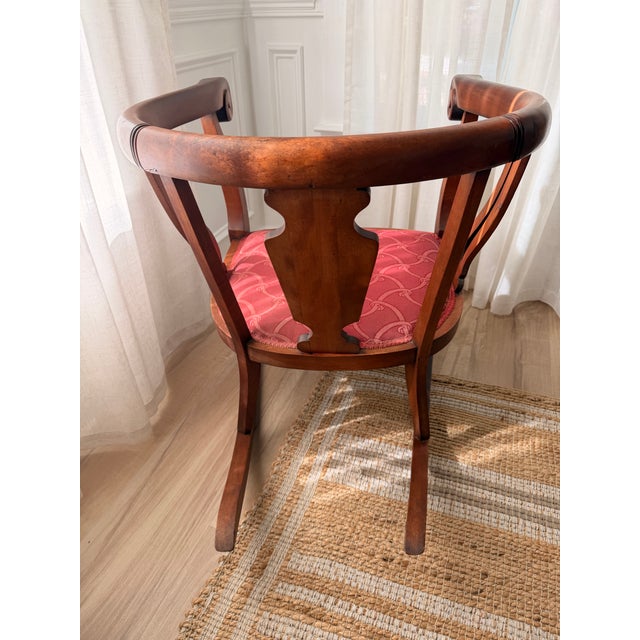 Late 20th Century Vintage Regency Style Mahogany Klismos Accent Chair For Sale - Image 5 of 5