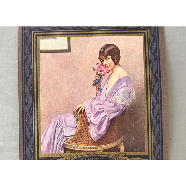 Art-Deco French Magazine l'Illustration 1926 Cover: Young Woman With Flowers Portrait Lithograph For Sale - Image 4 of 5