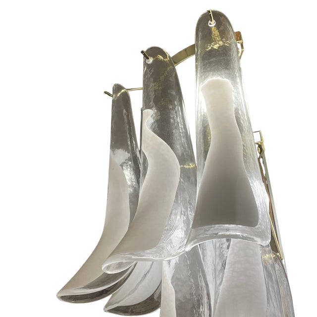 1960s White Murano Glass Calla Lilies Wall Sconces, 1960s, Set of 2 For Sale - Image 5 of 6