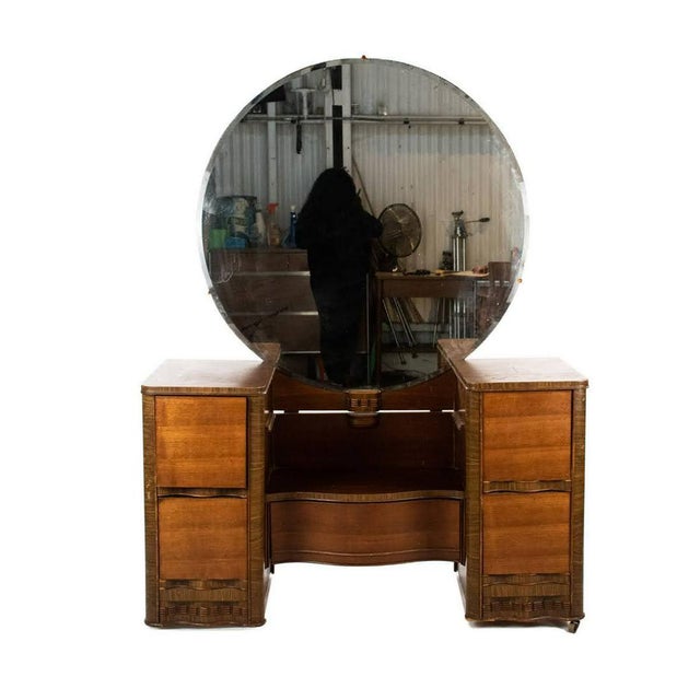 1930s Art Deco Waterfall Vanity and Mirror Chairish