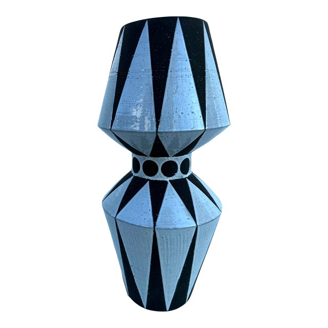 Adler Palm Springs Diamonds Stoneware Vase For Sale