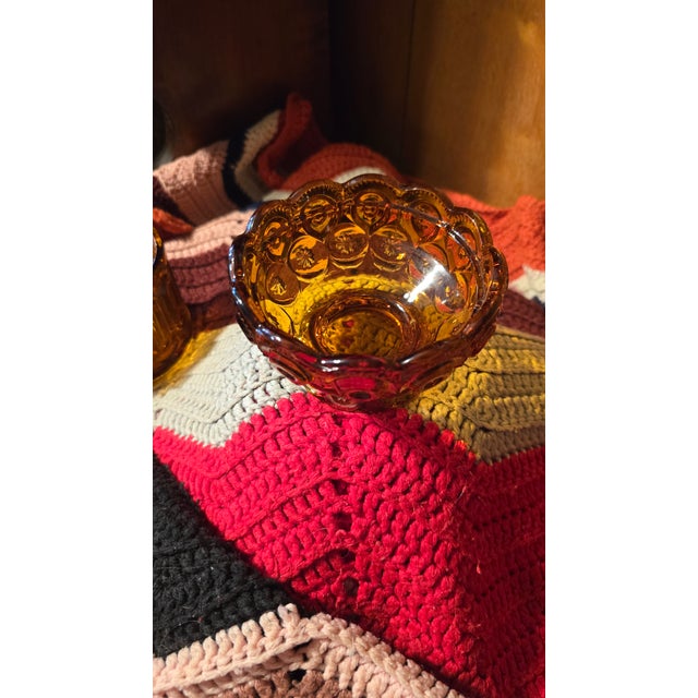 1960s Vintage Candlelight Lamp Amber Glass For Sale - Image 5 of 8