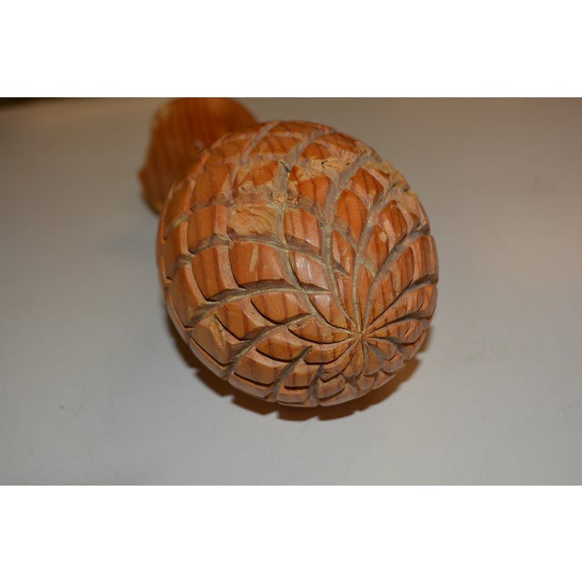 Vintage Bassett Knotty Pine Four Poster Queen Bed W/ Carved Pineapple Finials For Sale - Image 13 of 18