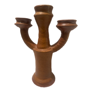 Mid-Century Handmade Ceramic Candle Holder