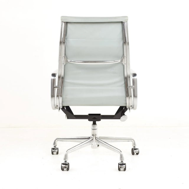 Metal Eames Mid Century Blue Gray Soft Pad Chair For Sale - Image 7 of 9