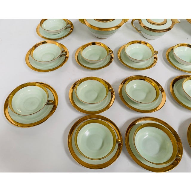 Coffee and Tea Service in Polychrome Porcelain, Set of 24 For Sale - Image 6 of 12