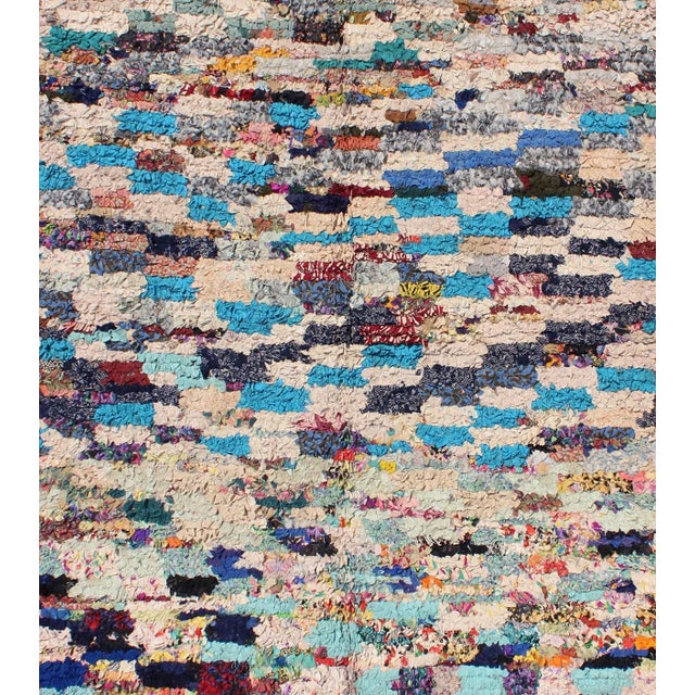 Tribal Keivan Woven Arts, Bds-102, Vintage Mid-Century Moroccan Checkerboard Rug - 5′4″ × 6′7″ For Sale - Image 3 of 13