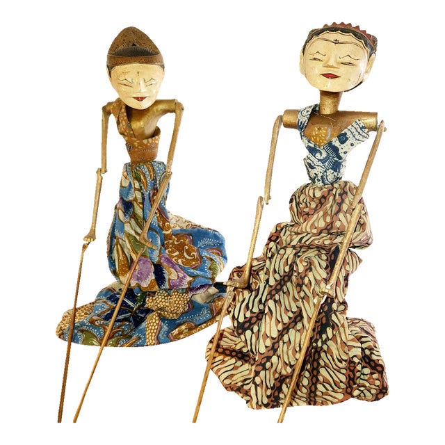 Indonesian Wayang Golek Puppets - Mid 1900s For Sale