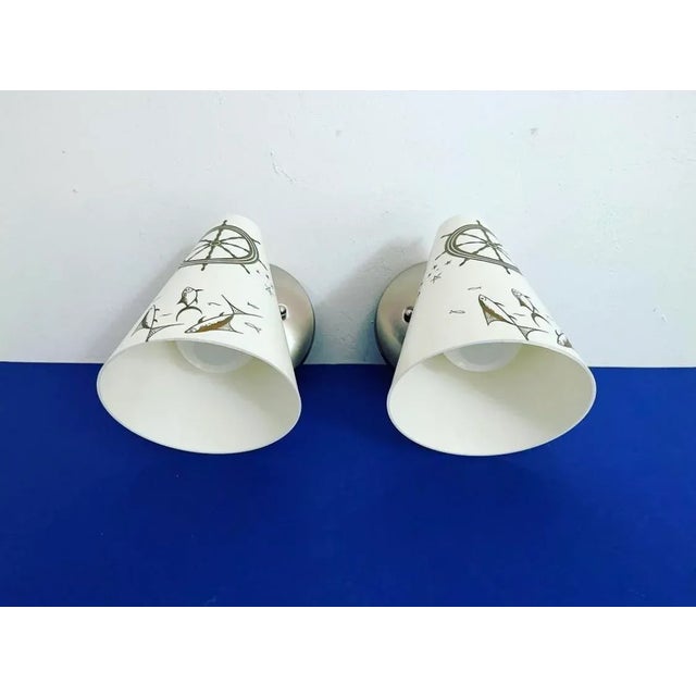 Midcentury Coastal Cone Sconces - A Pair For Sale - Image 9 of 18