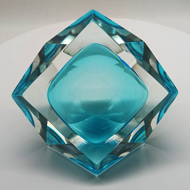 Blue Large Ashtray or Catch-All in Murano Glass attributed to Flavio Poli for Seguso, 1960s For Sale - Image 8 of 10