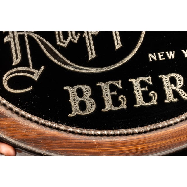 Victorian 1900s–1910s Jacob Ruppert’s Beer Reverse-Painted Glass Sign For Sale - Image 3 of 5