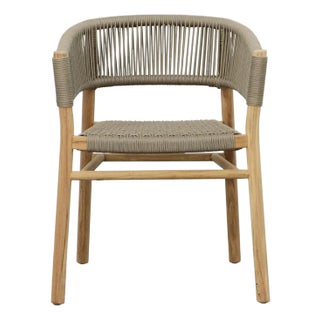 Cove Outdoor Teak & Rope Dining Chair For Sale
