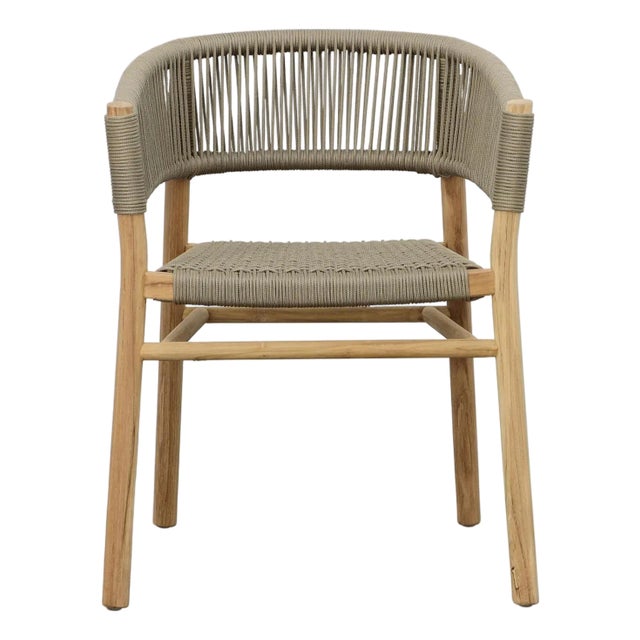 Cove Outdoor Teak & Rope Dining Chair For Sale