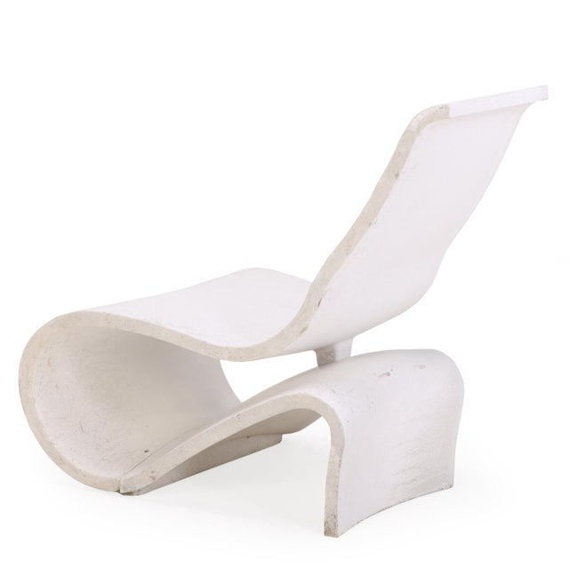 A French Set of Two Painted Cement Chairs & Matching Stool, C. 1985. For Sale - Image 4 of 6