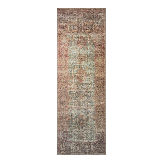 Amber Lewis x Loloi Georgie Jade / Sunset 2'-6" x 12'-0" Runner Rug For Sale