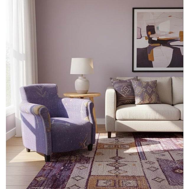 Hand-Tailored Moroccan Sabra Silk Club Chair For Sale - Image 10 of 11