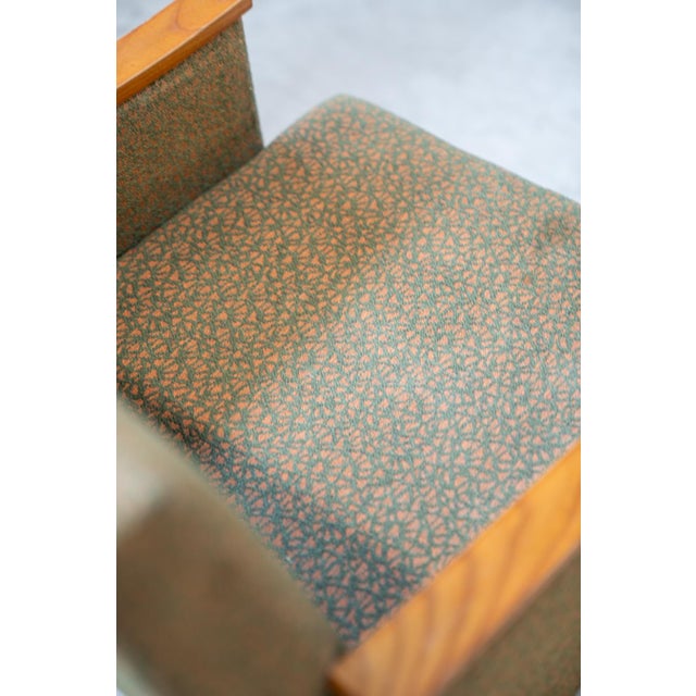 Set of Vintage Armchairs in Oak Wood and Embossed Fabric, Former Czechoslovakia, 1970s For Sale - Image 15 of 18