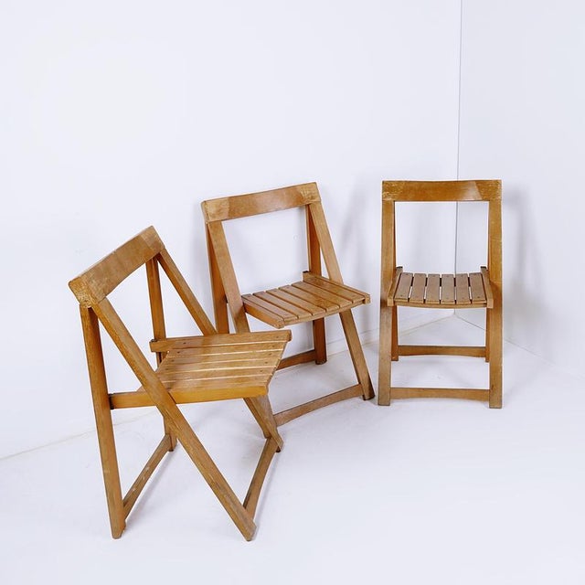 Trieste Folding Chairs by Aldo Jacober & Pierangela d'Aniello, Set of 3 For Sale - Image 4 of 9