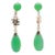 1980s Green Chalcedony "Good Fortune" 14 K Gold Chic Dangle Earrings - 2 Pieces For Sale
