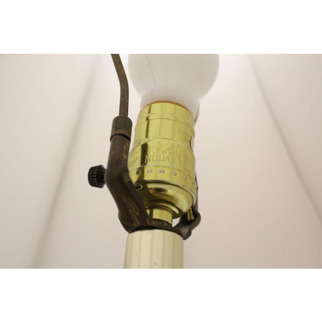 White Pair Cut Crystal Etched Table Lamps For Sale - Image 8 of 10