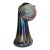 1980s Rare Hand Blown Aurene Iridescent Rainbow Glass Vase Holding Sphere Sculpture For Sale