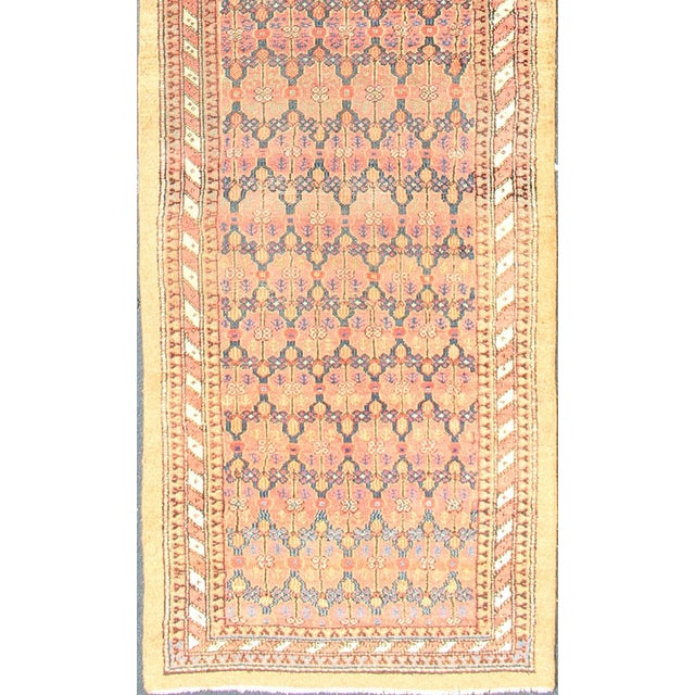 Measures: 3'3 x 13'3 Antique Persian Malayer Runner with Soft Blue and Apricot 3'3 x 13'3. Keivan Woven Arts/...