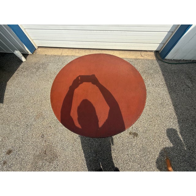 Vintage Folk Art Style Painted Round Flip-Top Dining Table For Sale - Image 10 of 12