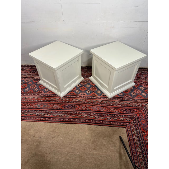 Wood Pair of Pottery Barn Style Storage Cubes/End Tables For Sale - Image 7 of 9