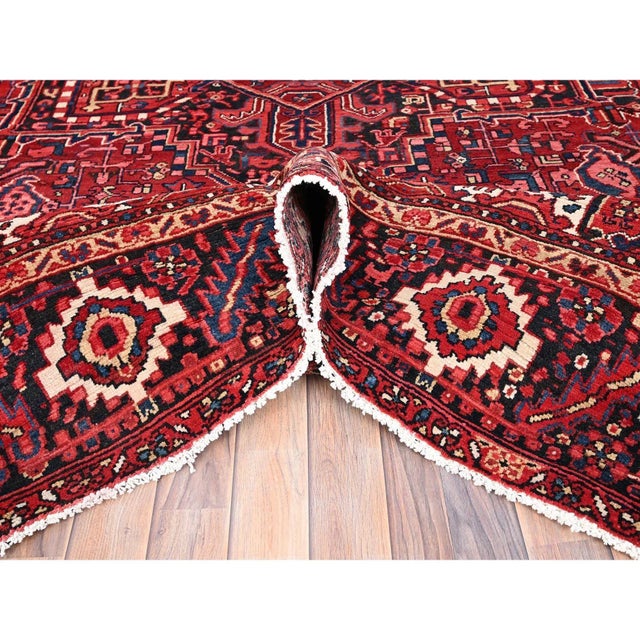 1960 Red Vintage Bohemian Persian Rug For Sale - Image 9 of 12