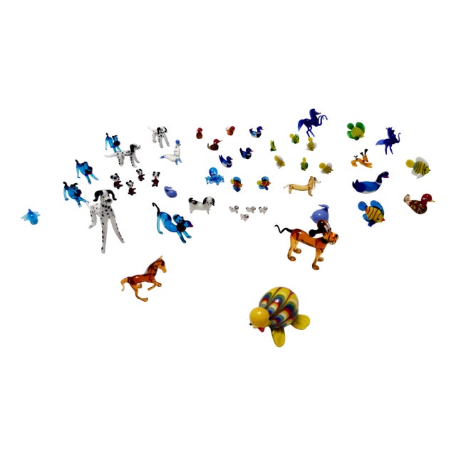 Murano Glass Miniature Animals, 1960s, Set of 47 For Sale