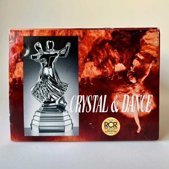 Vintage Italian Lead Crystal Tango Dancers Sculpture by RCR, 1980s For Sale - Image 15 of 18