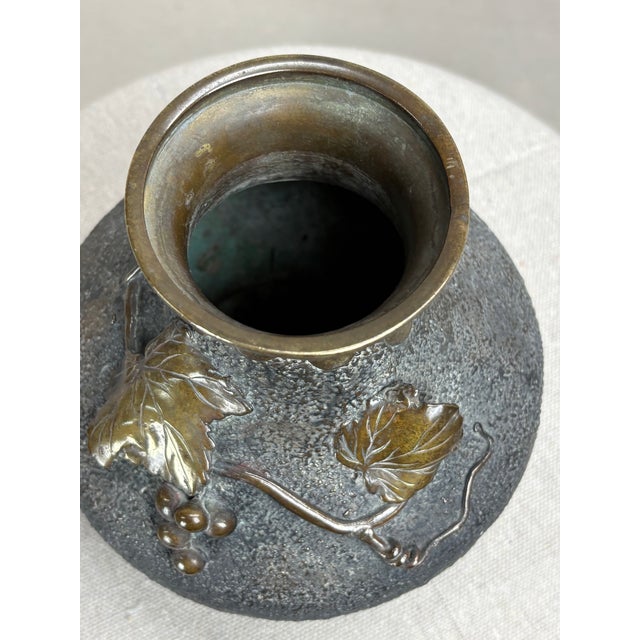 Early 20th Century Japanese Bronze Vase — Late Meiji Period For Sale - Image 5 of 9