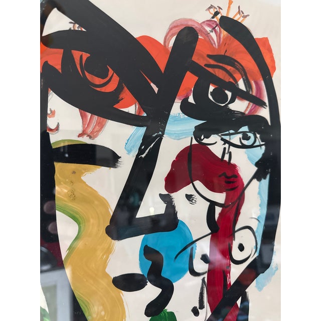 Peter Keil 1970s Peter Keil Abstract Colorful Painting “ My Dear Picasso” For Sale - Image 4 of 6