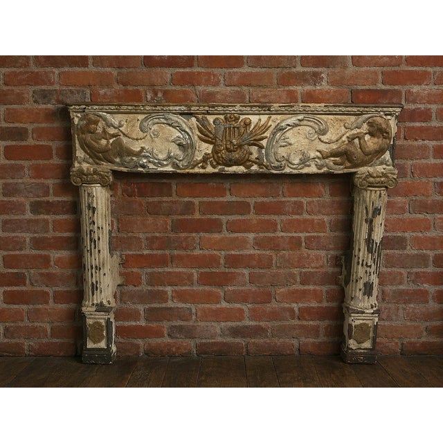 A Victorian Cast Iron Fireplace Surround With Cherubs in Relief. For Sale - Image 12 of 12