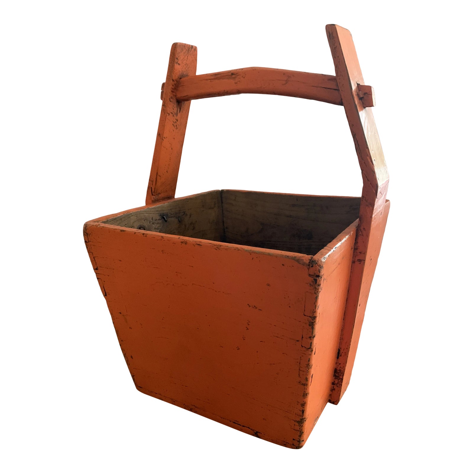 Rustic Chinese Wooden Water Bucket | Chairish