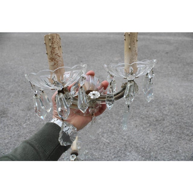 Mid-Century Modern Maria Theresa Crystal Wall Lights, 1950s, Set of 2 For Sale - Image 3 of 12
