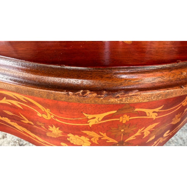 Vintage Rococo Style Printed Marquetry Accent Table For Sale - Image 16 of 16