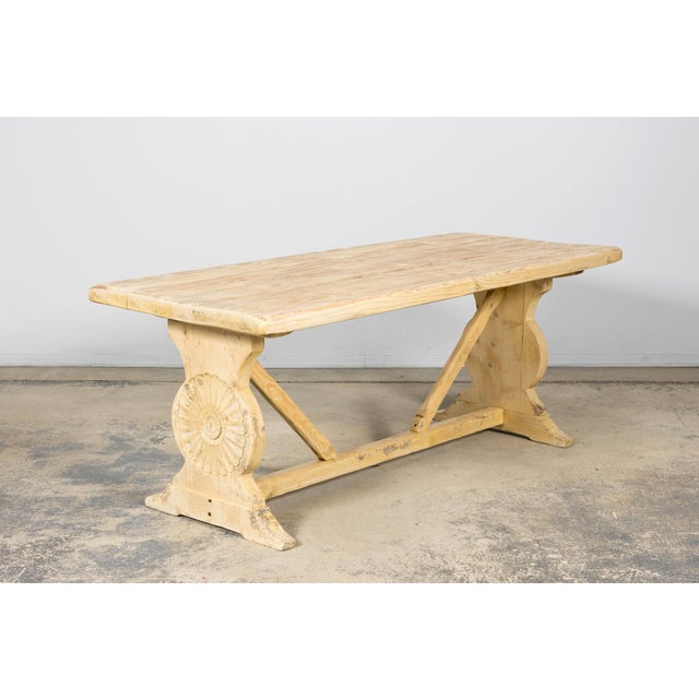Late 19th Century French Provincial Bleached Pine Monastery Dining Table For Sale - Image 16 of 18