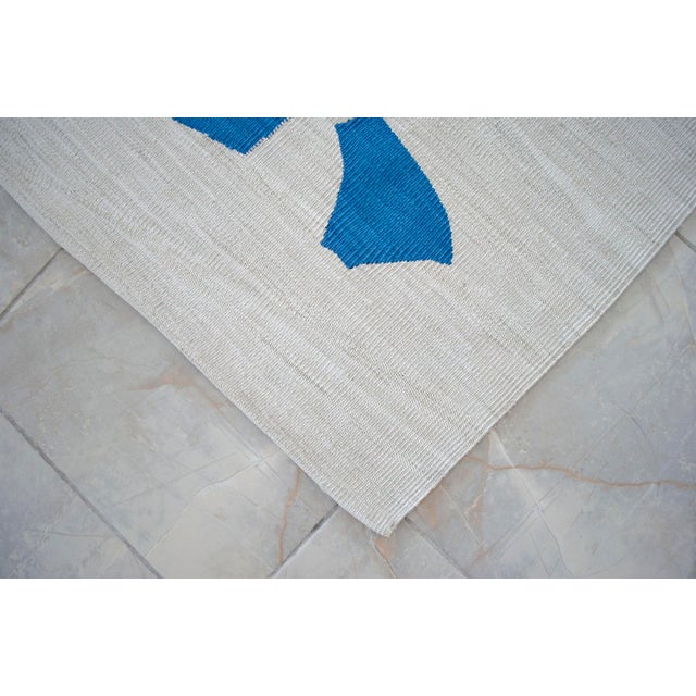 Henri Matisse - Blue Nude 4 - Inspired Silk Hand Woven Flat Weave Area - Wall Rug 4′11″ × 6′10″ For Sale - Image 14 of 16