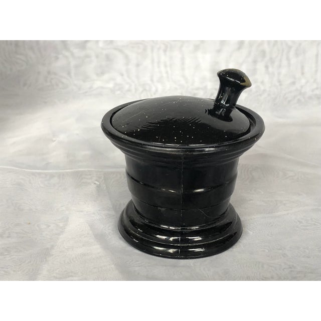 Vintage Black Glass Apothecary Jar With Lid For Sale - Image 4 of 12