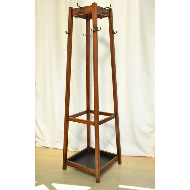 Antique English Arts and Crafts Hall Stand Coat Stand Rack, 1900 For Sale - Image 4 of 18
