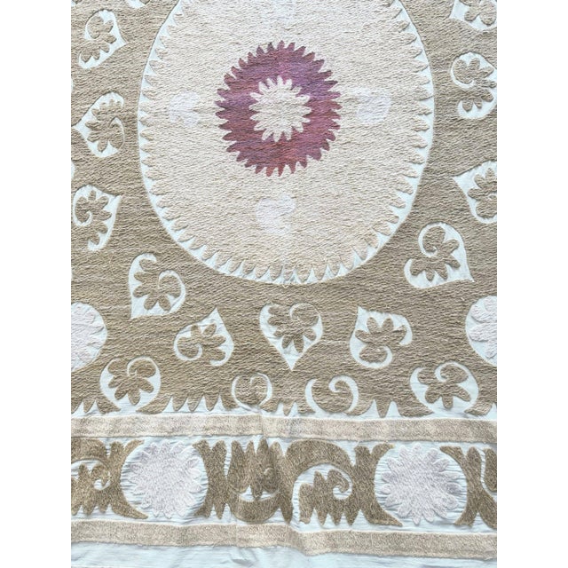 Mid-Century Modern Embroidered Suzani Tablecloth From Bukhara For Sale - Image 3 of 9