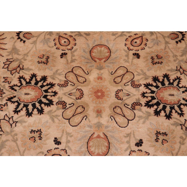 Shabby Chic 1990's Beige/Green Wool Rug - 8'1'' X 10'3'' For Sale - Image 4 of 9