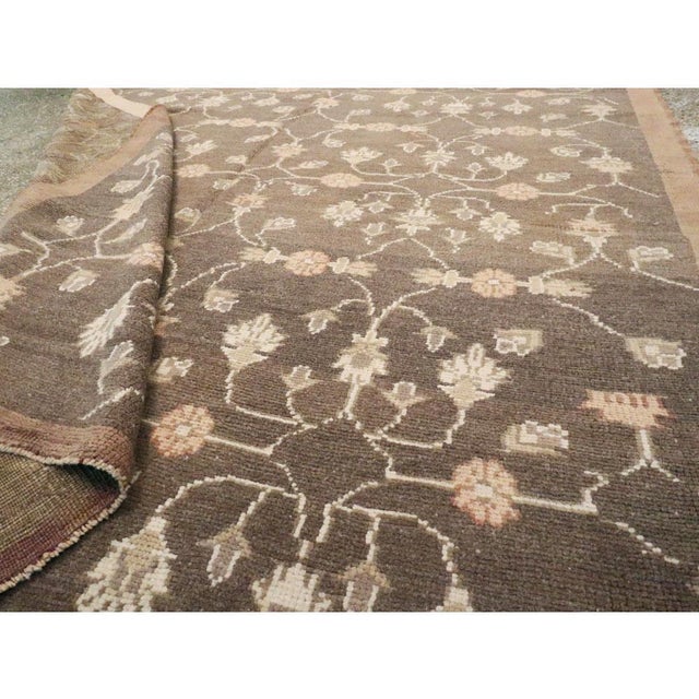 Mid-20th Century Handmade Turkish Anatolian Brown Accent Rug For Sale - Image 9 of 9