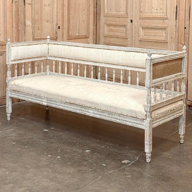 An exceptional 18th century Swedish Gustavian period bench, reflecting the disciplined elegance that defined the...
