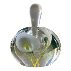 Perfume Bottle of Blown Glass Art by Artist Scott Bayless, Signed 2001