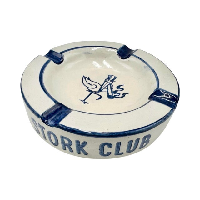 Mid-Century Modern Vintage the Stork Club Nyc Nightclub Ceramic Ashtray New York For Sale - Image 3 of 10